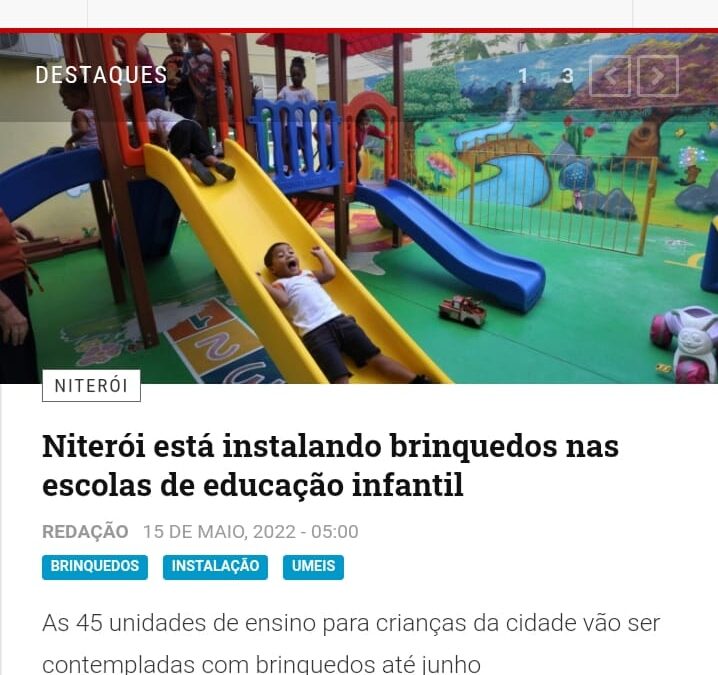 Niterói instala brinquedos nas escolas de educação infantil